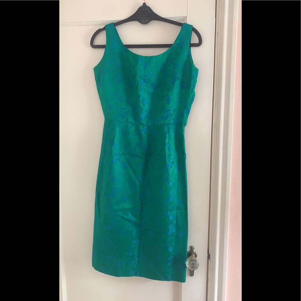 Vintage wiggle dress brocade fabric handmade